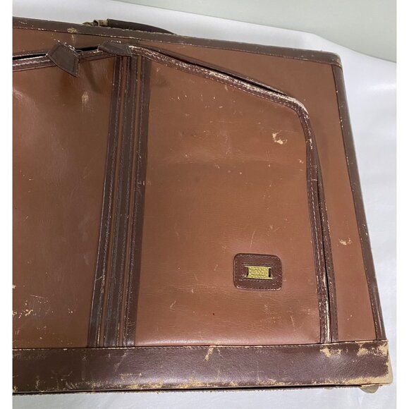 Vintage LAND Leather Briefcase 4” wide with brass combination locks - Picture 10 of 16